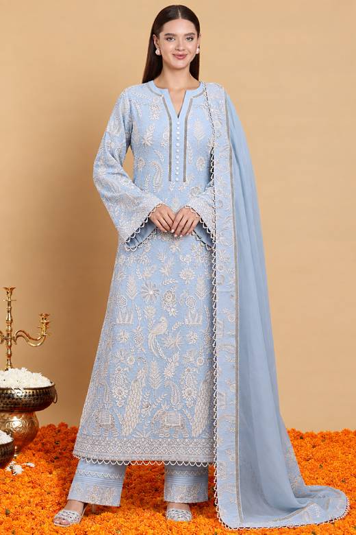 Buy Blue Pakistani Salwar Kameez Online for Women in USA
