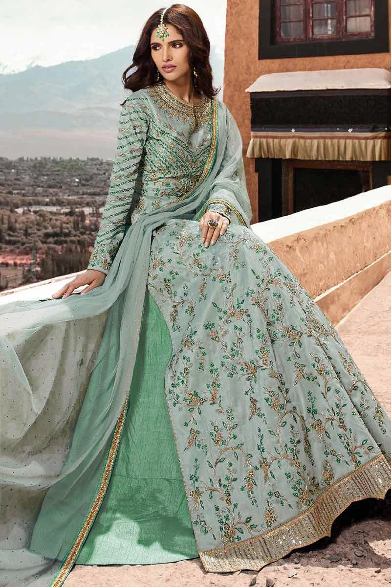 pastel green colour dress Light Green Tulle Prom Dresses Strapless Formal Dresses 21153 Custom Colors / Custom Size main image 0