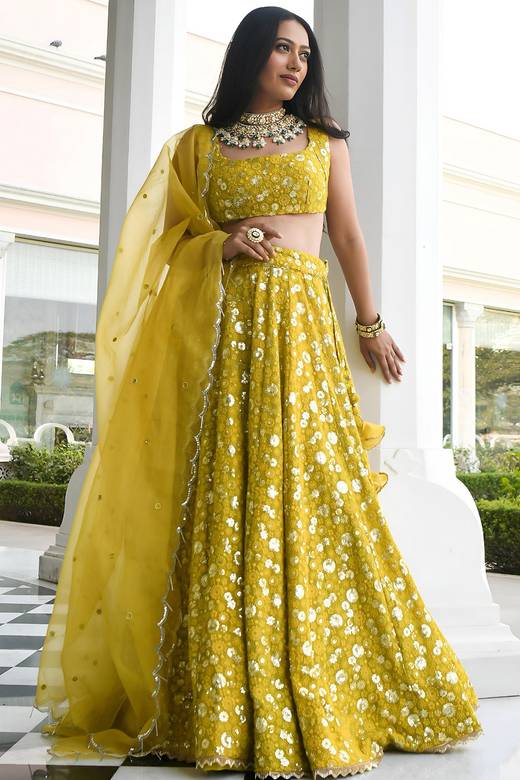green haldi dress Buy Lehenga Choli Online for Women in USA Tag Size_2