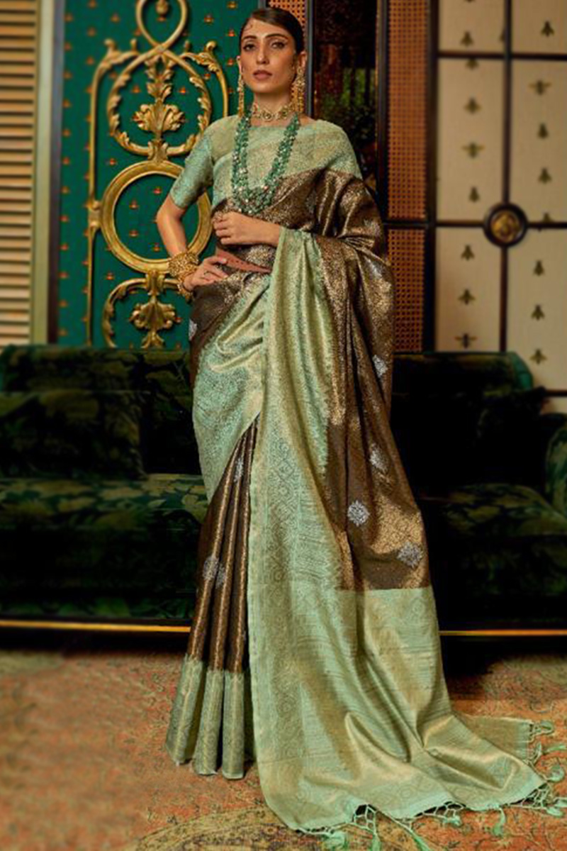 Green Organza Saree With Resham, Embroidered Work Wearing 2024 For Indian Wedding, Party, Traditional Function, Regular Saree, Women And Girls