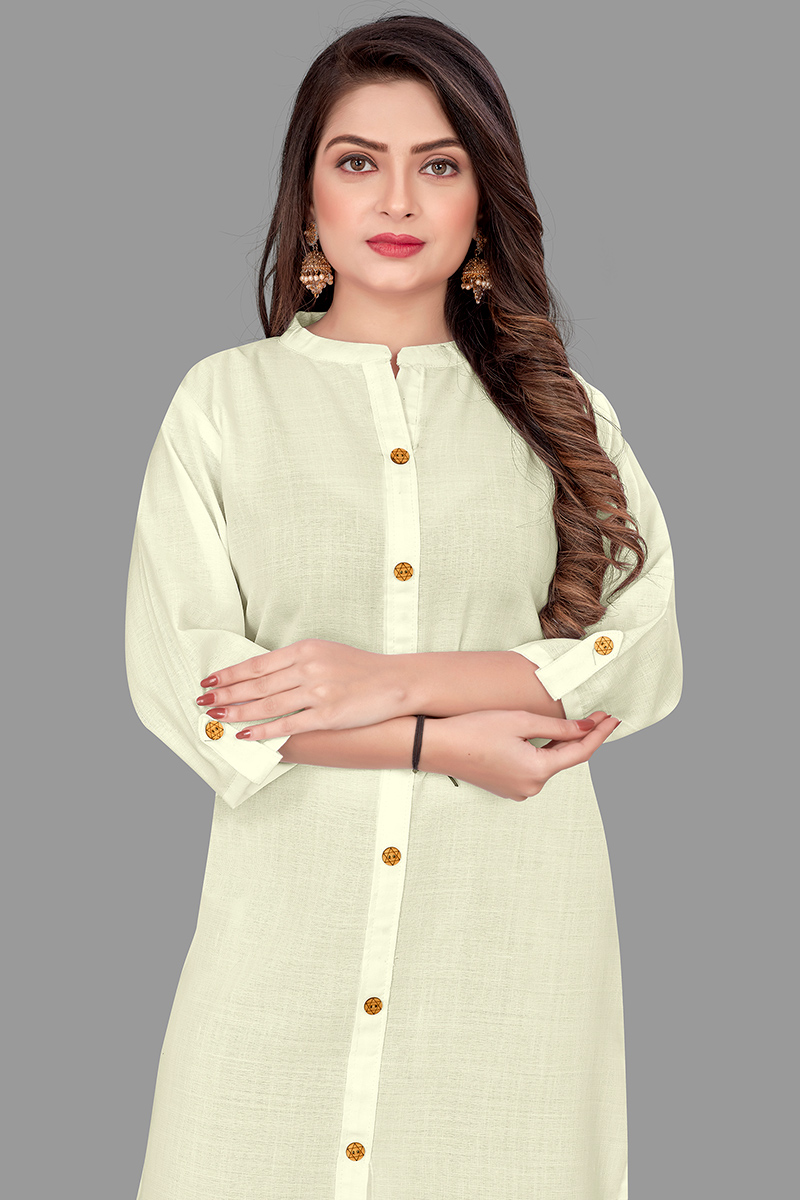 Plain cream color kurtis deals