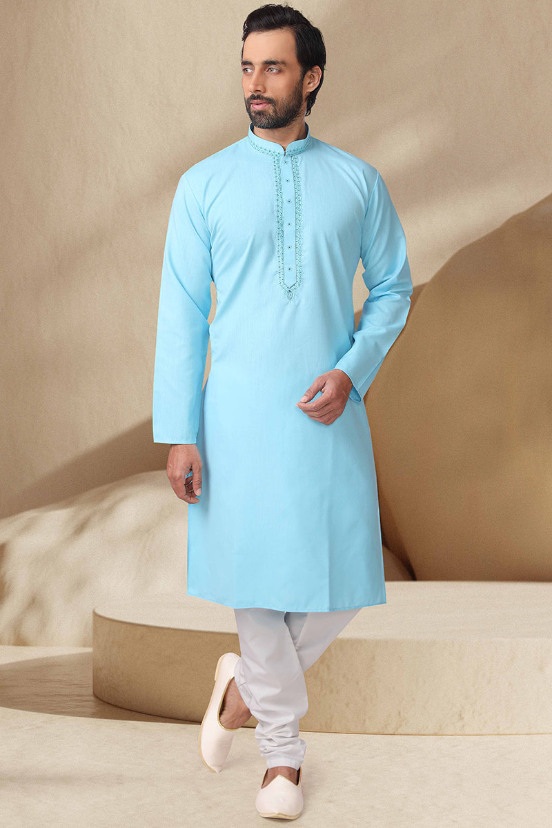 Looking for Latest Sky Blue Men Kurta Pajama MKPA0313