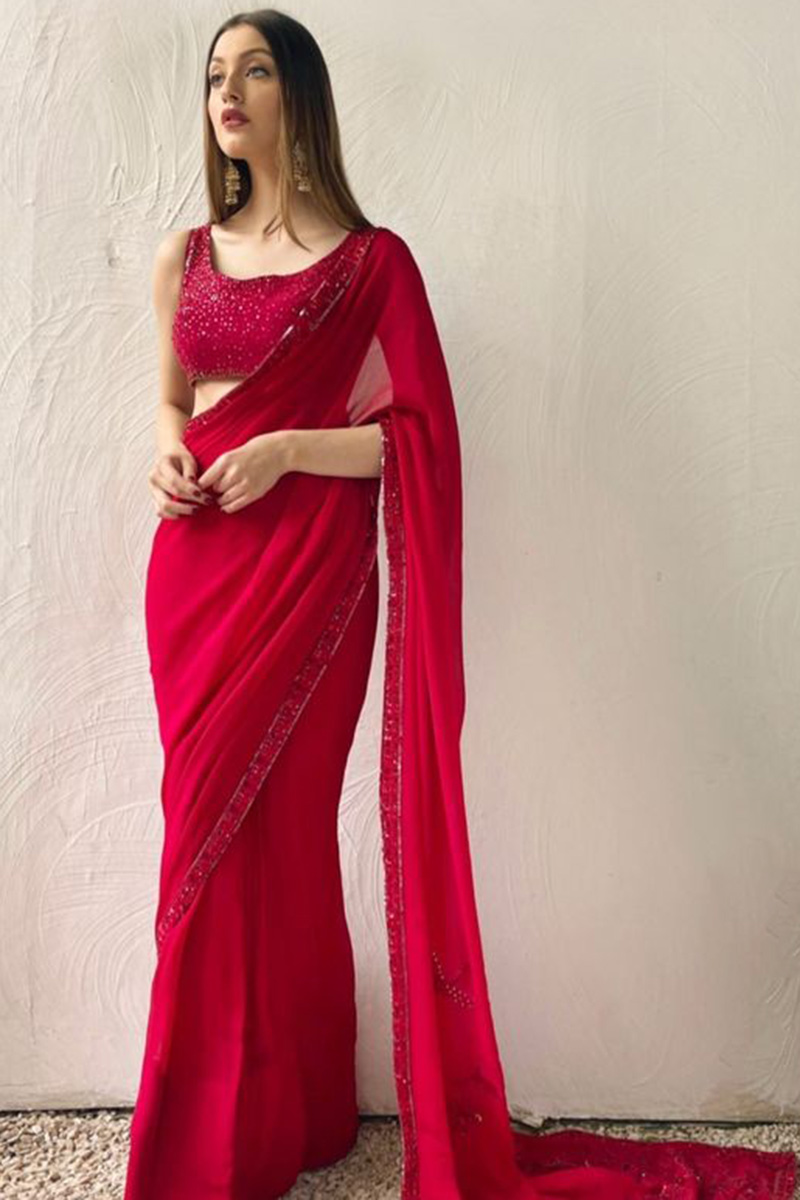 party Saree shops near me - Brink Pink Designer Sulakshmi Party Wear Saree  - Exclusive Saree For Her - Gifts and Dress for Her