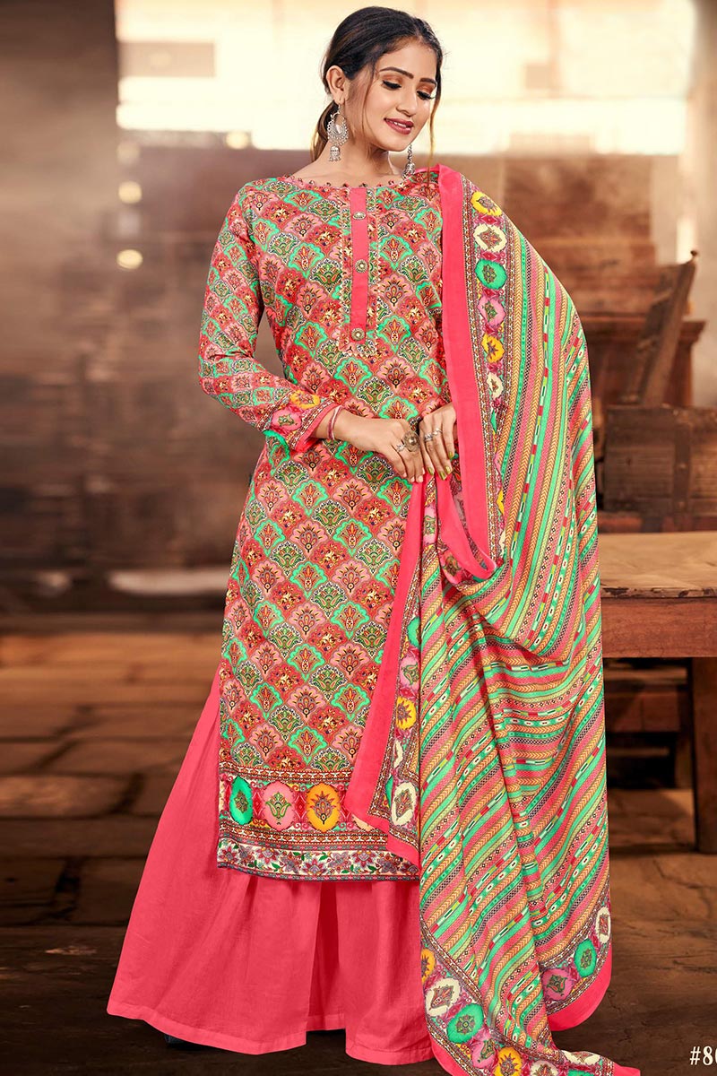 Cotton palazzo suit set hot sale