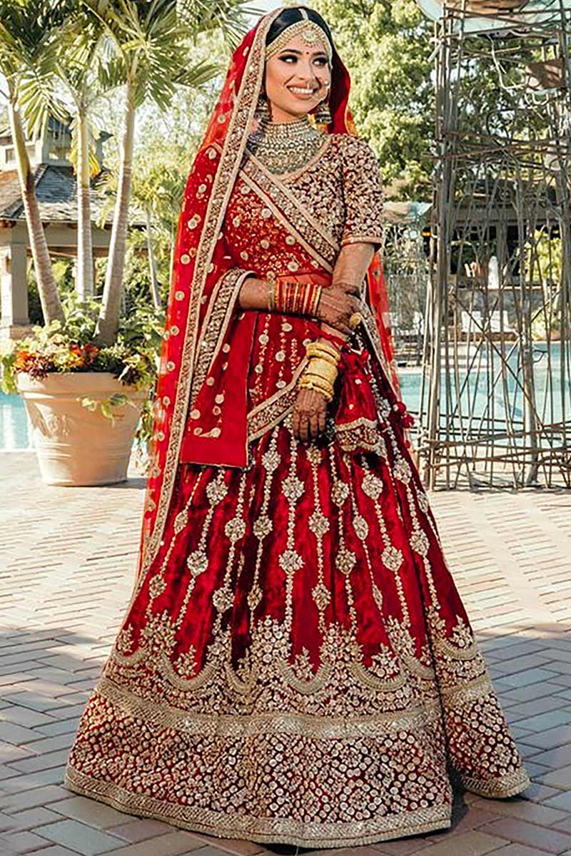 Buy Bridal Wear Velvet Indian Dresses Online for Women in USA