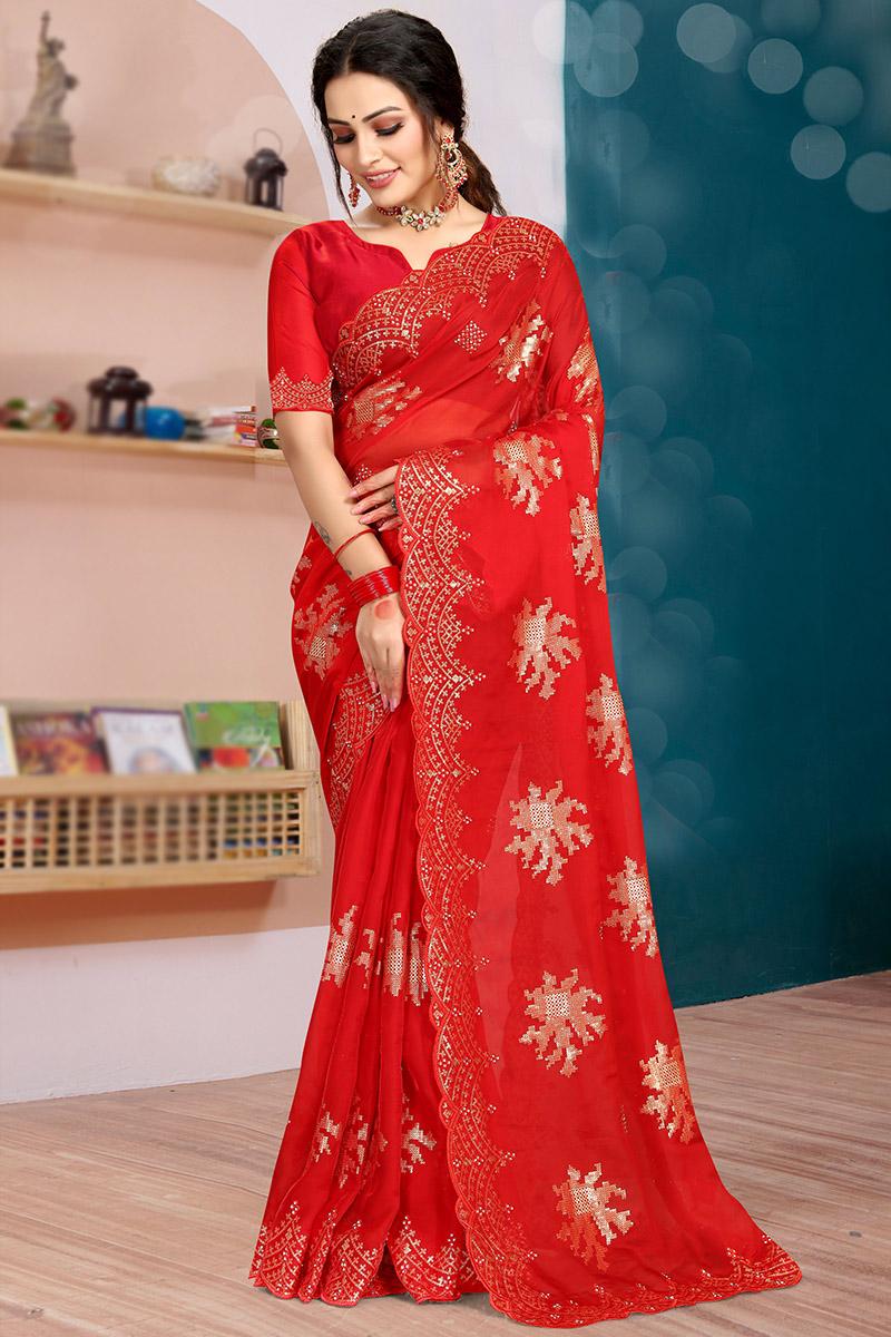 organza saree earrings for red saree