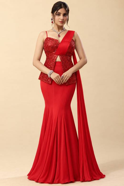 indo western formal dresses Buy Red Indian Online for Women in USA Luxe Dress