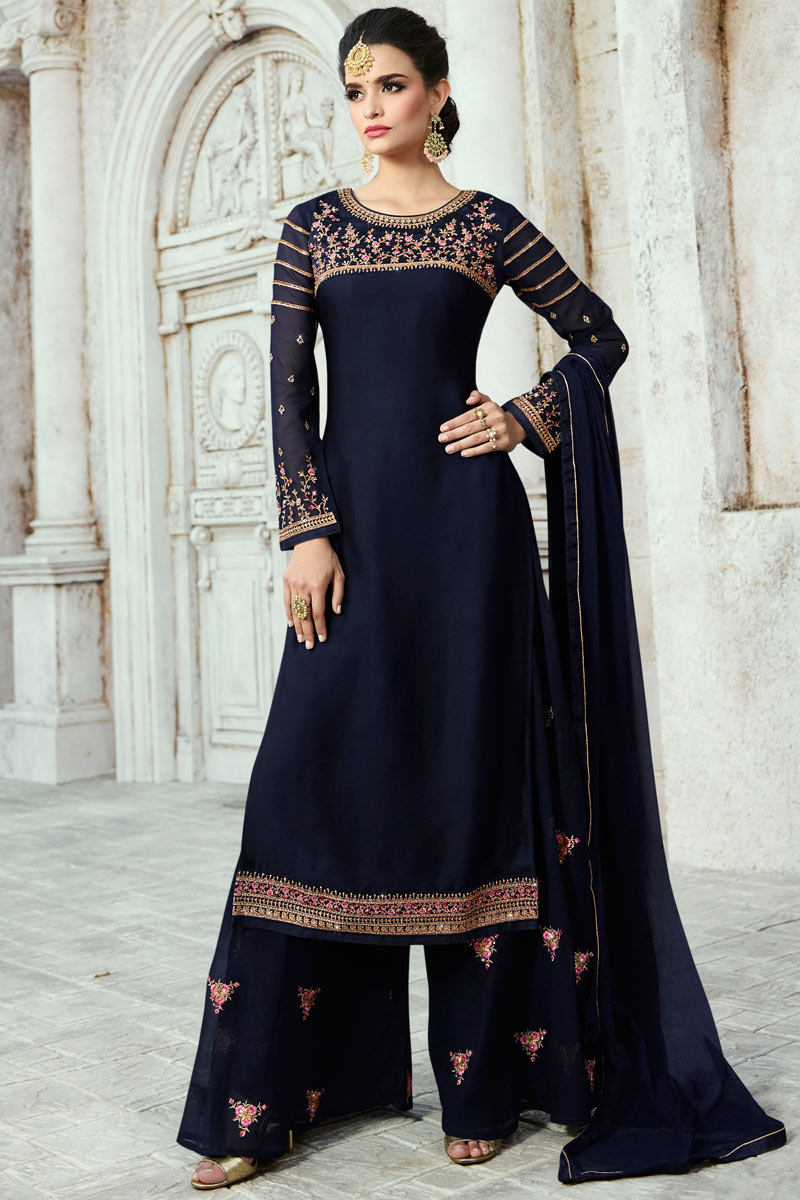 Dark blue palazzo suits hotsell