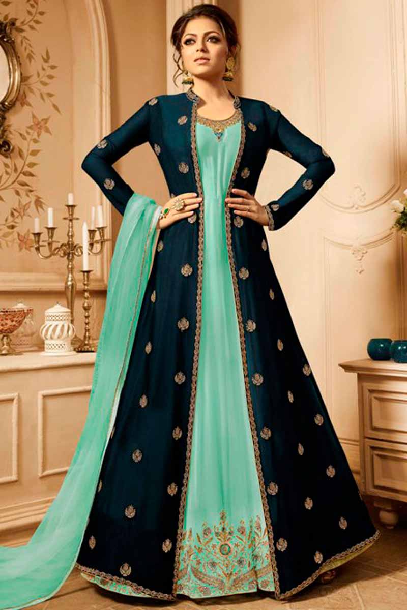 slim fit dress slacks Aqua green sequined dress main image 1