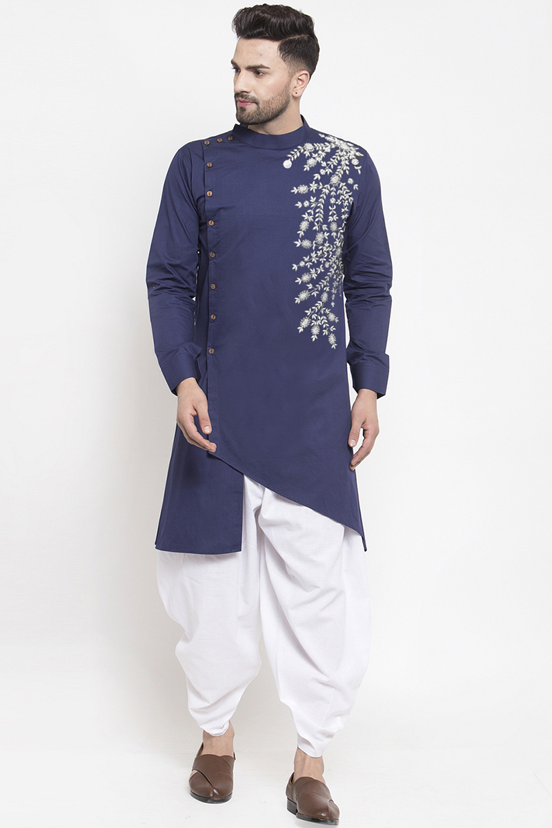 Blue indo western kurta best sale