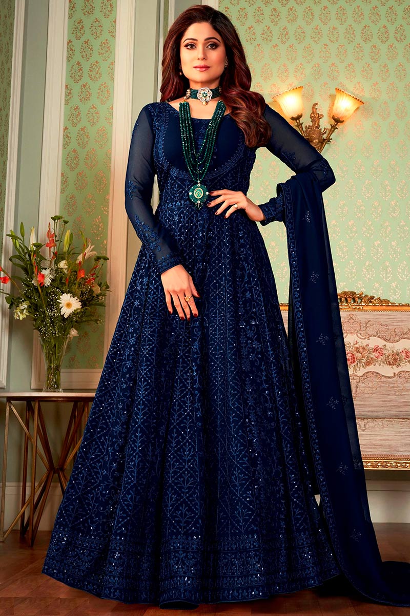 best low carb blue cheese dressing Buy Mandhaara Nila Niram Royal Blue Raw Silk Anarkali Dress with Golden  Details main image 1