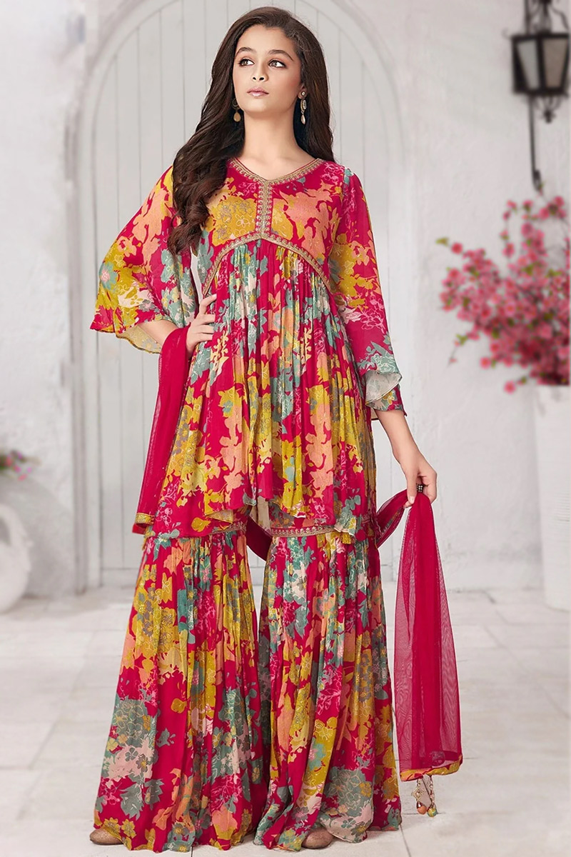 Printed sharara suit best sale