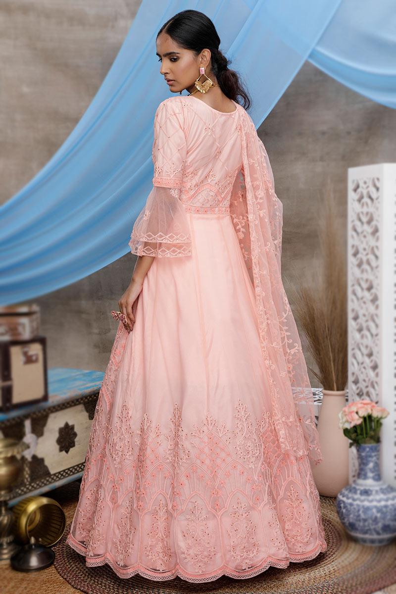 open lace back dress Glamorous Off-the-shoulder Ball Gown Pink Wedding Dress With Flower –  Tirdress main image 0