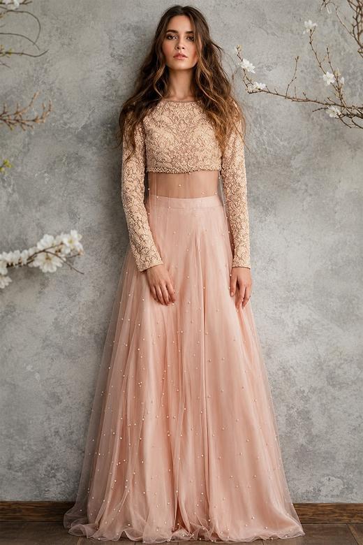 Buy Peach Party Wear Indian Dresses Online for Women in USA Buy Peach Party Wear Indian Dresses Online for Women in USA