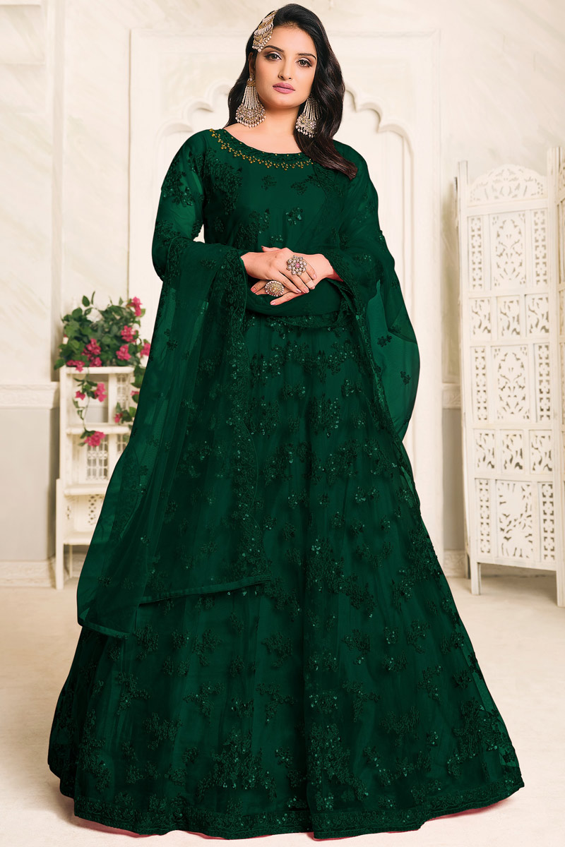 emerald green anarkali