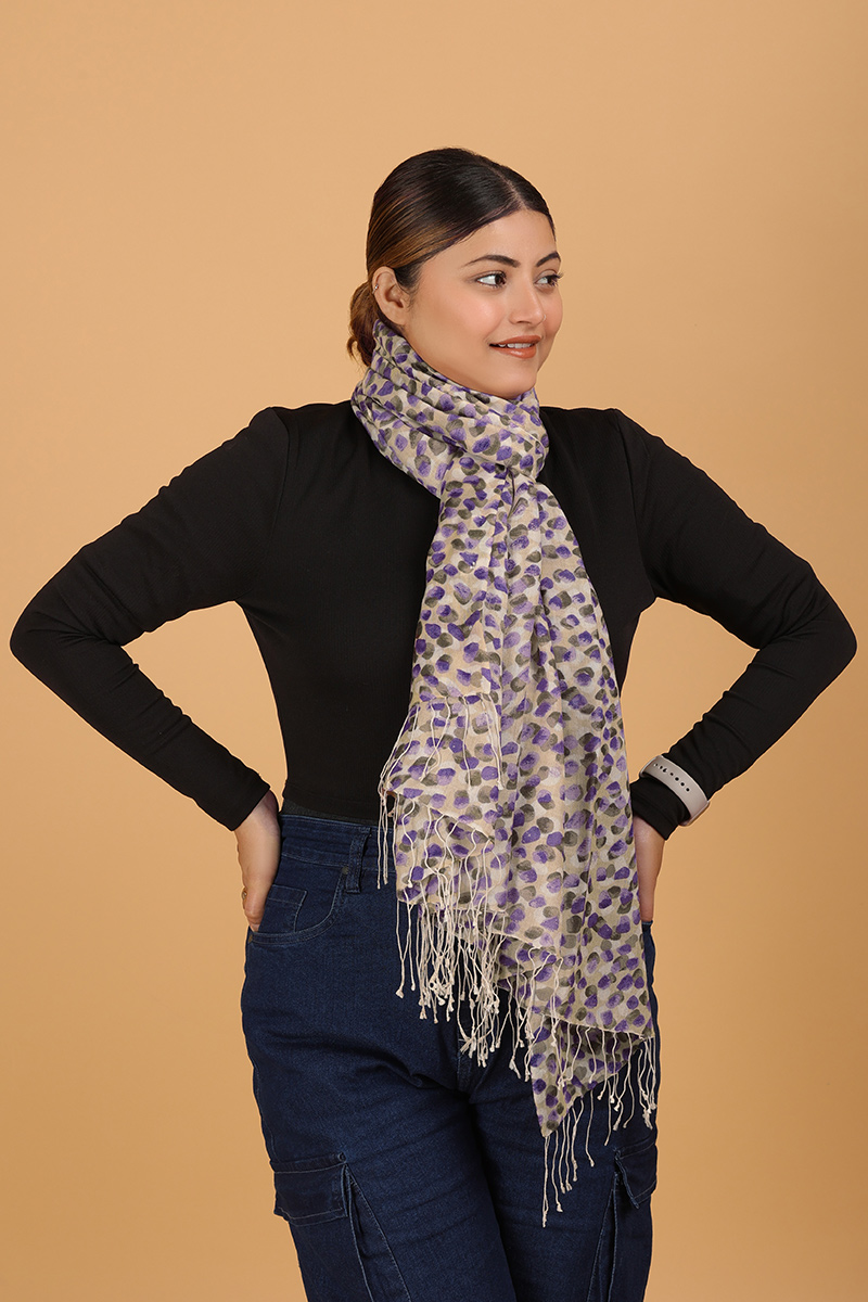 Buy Cream Wool and Silk Shawl Online-SHAW0091|Andaaz Fashion