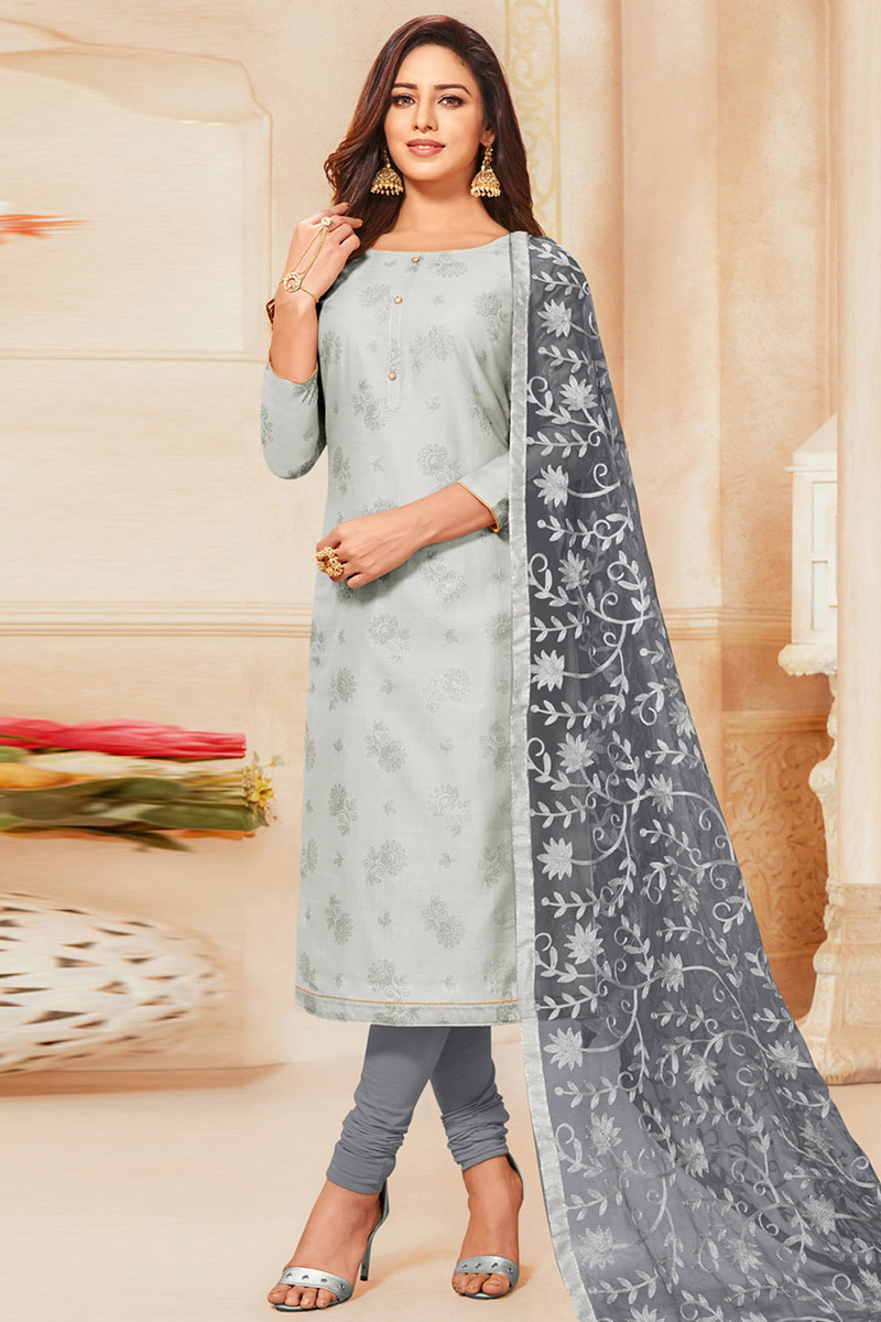 Grey churidar hot sale