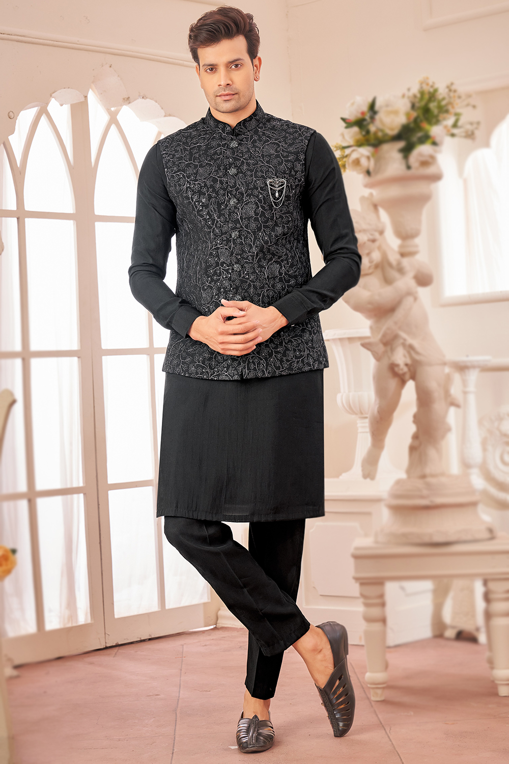 Navy Blue Kurta Color Combinations Black Kurta Pajama Matching