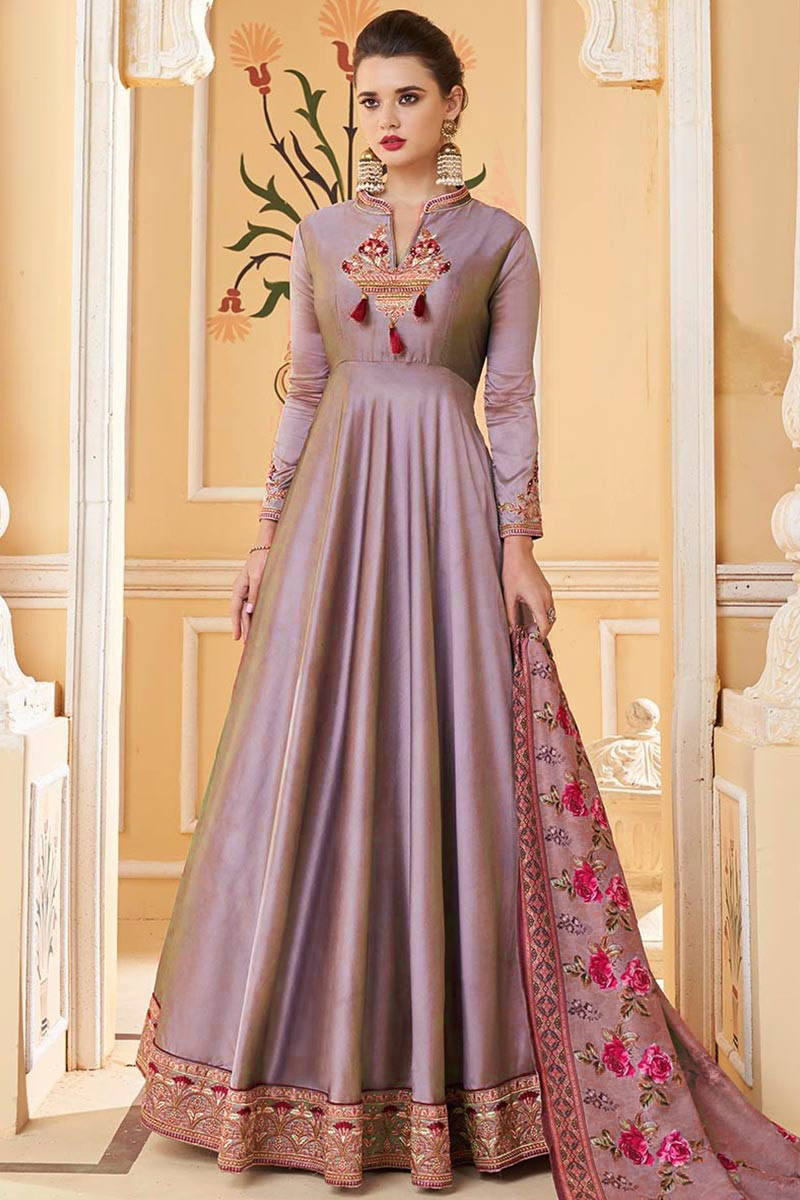 Gown Silk Suits For Weddings Wedding Anarkali Dress INDIA ATTIRES