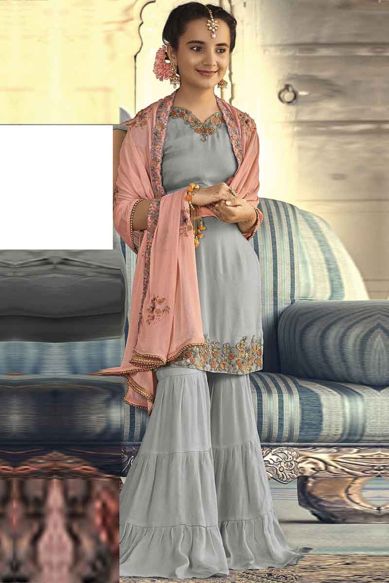 silver sharara suit