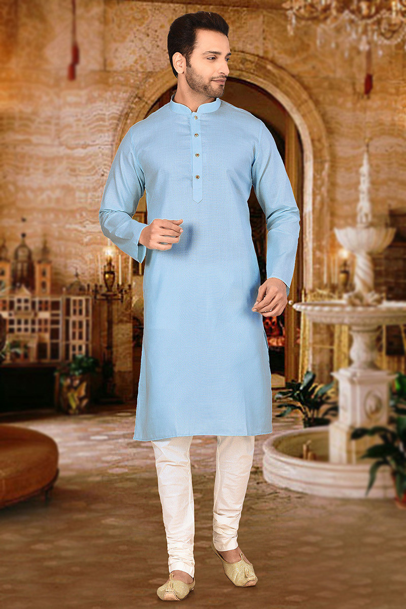 Sky blue color kurta pajama sale