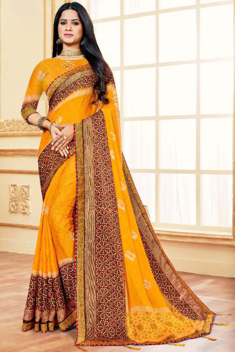 Exclusive Chikankari Yellow Chiffon Saree Ethnic Designer Bridal Party Wear top Sari