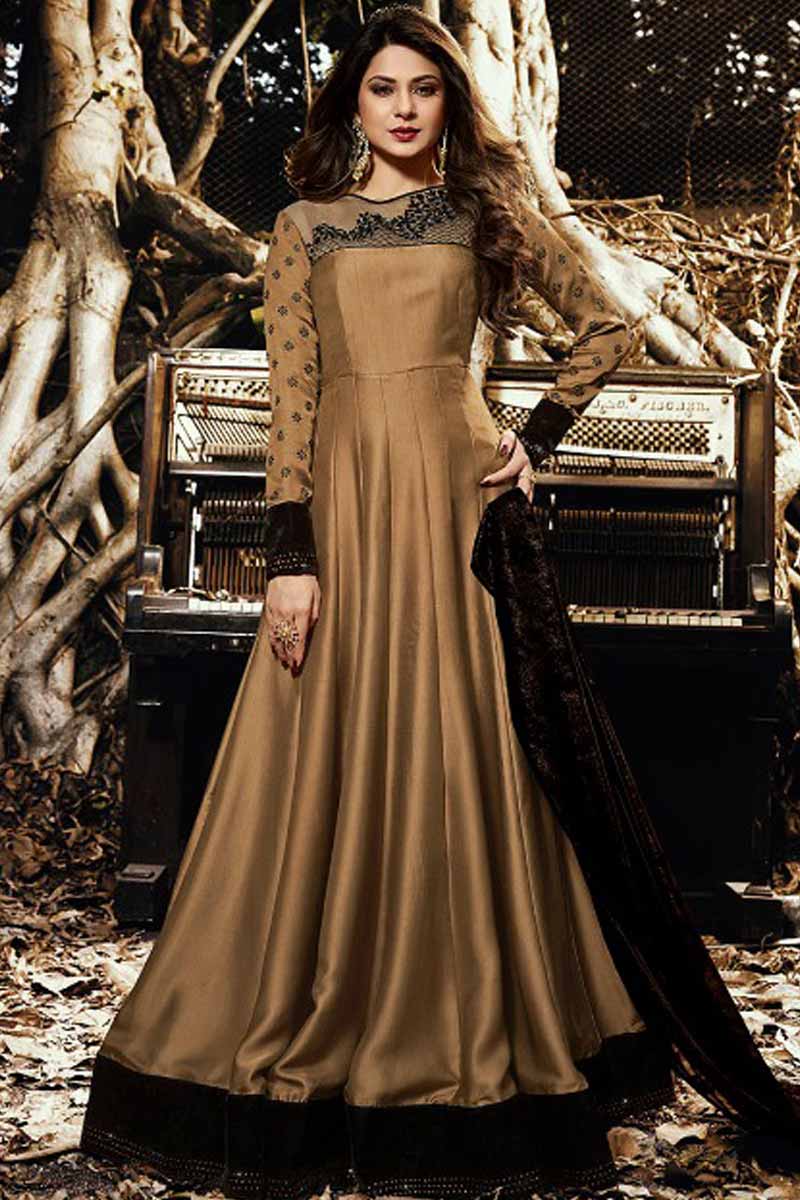 Buy Suit for Eid velvet Goldenrod Yellow anarkali suit LSTV0976