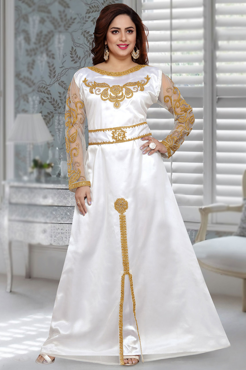 OffWhite Kurti With Gold Embroidery