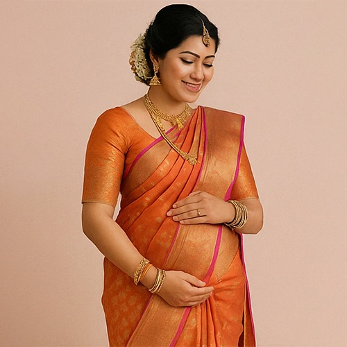 Baby shower outfits with regal charm