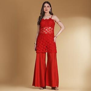 Indo Western Trouser Suits — Fusion Salwar with Pants Online